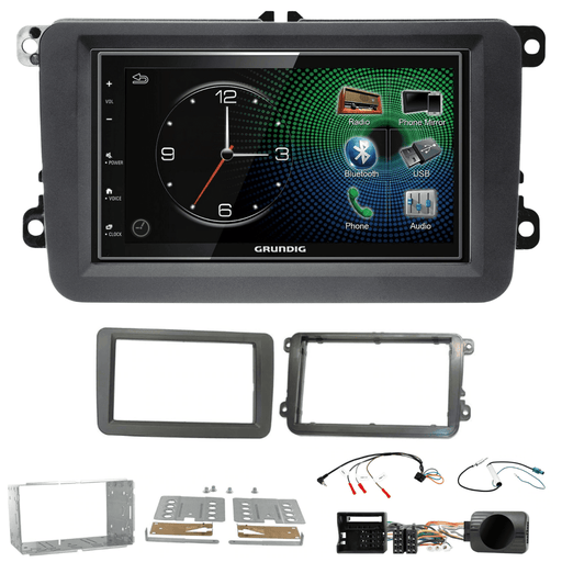 Grundig GX-3800 Double Din Car Stereo & GREY Fitting Kit for Volkswagen Golf MK5/MK6 2003-2013 Models Apple Carplay Android Auto Dab GRKVW01 | DAB Aerial Included