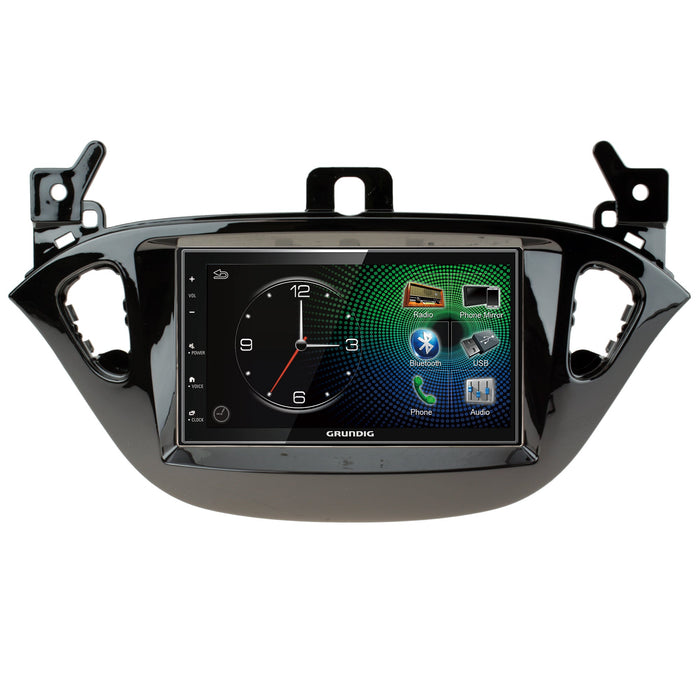 Grundig GX-3800 Double Din Car Stereo & BLACK Fitting Kit for Vauxhall Corsa 2014-2019 Apple Carplay Android Auto Dab | DAB Aerial Included