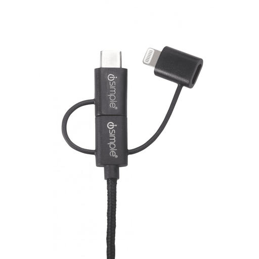 iSimple IS9406BK Charging Type C Micro USB Lightning | 1m Cable Length
