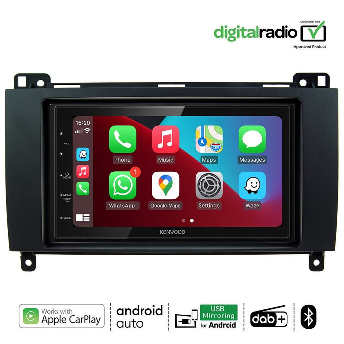 Kenwood DMX5020DABS Car Stereo & Fitting Kit for Mercedes Vito 2006 to 2014 6.8" Touchscreen Apple CarPlay Android Auto | DAB Aerial Included