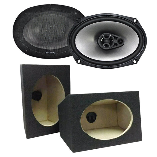 Phoenix Gold Z69CX 6"x9" 3- Way Coaxial Car Speakers Black Box Enclosures | 220w