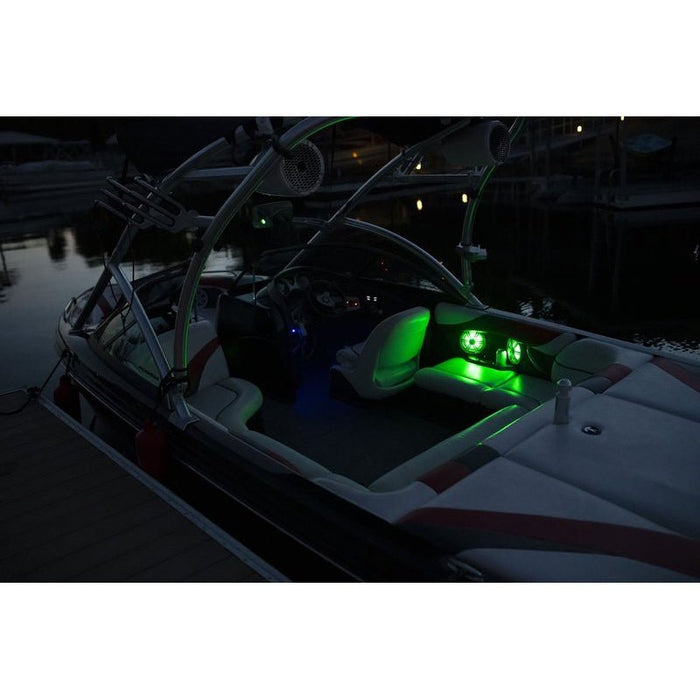 BLACK - 6.5” coaxial marine speakers with built-in multi-color RGB lighting