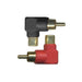 Male to Female, Right Angled RCA Adapters - 2 Per Pack Red, 1x Black