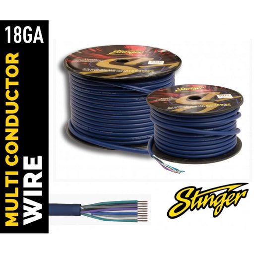 18GA, Flexible, Multi-Coloured, 9 Conductor Speed Wire - 20 FT Length