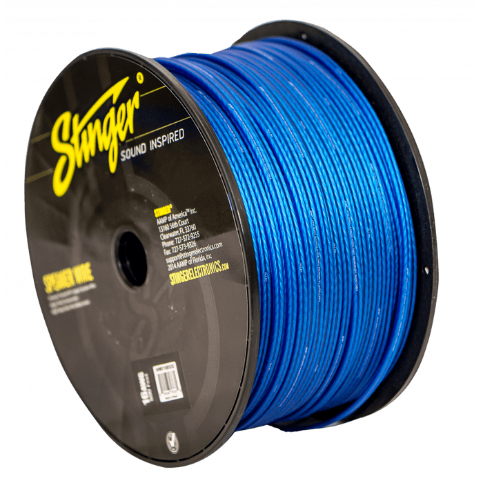 Stinger 16GA, Ultra Flexible OFC Pro Series Speaker Wire - Matte Blue, 500 FT Length