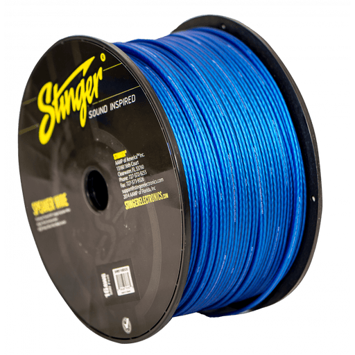 Stinger 16GA, Ultra Flexible OFC Pro Series Speaker Wire - Matte Blue, 250 FT Length