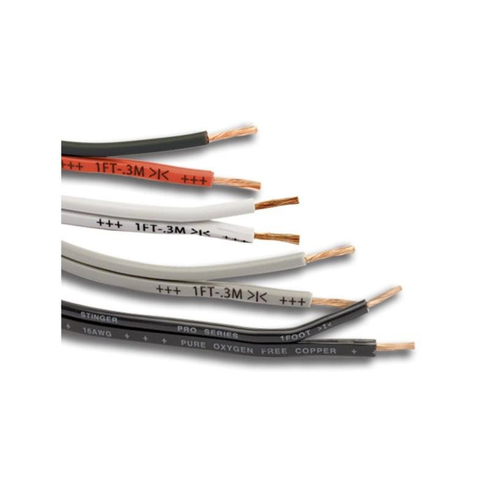 Stinger 16GA, Ultra Flexible OFC Pro Series Speaker Wire - Matte Grey, 500 FT Length