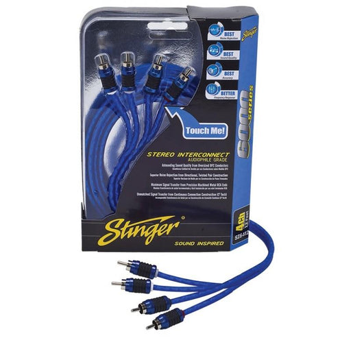 Stinger 12 FT 4-Channel, Directional Twisted OFC Interconnects with to Male RCAs 6000 Series