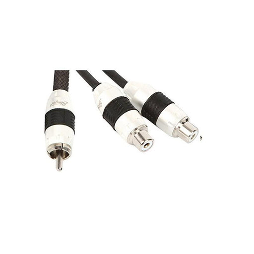 Stinger 8000 SERIES, 2-Channel Twisted Silver/Copper Y Interconnect with 2 Female to 1 Male RCA