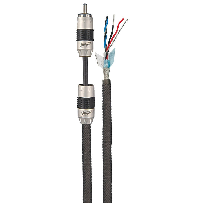 Stinger 12 FT 4-Channel, Directional Twisted Silver/Copper Interconnects with to Male RCAs 8000 Series