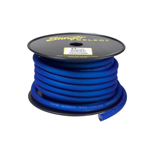 Stinger 1/0GA, Ultra Flexible CCA Power Wire - Matte Blue, 50 FT Length