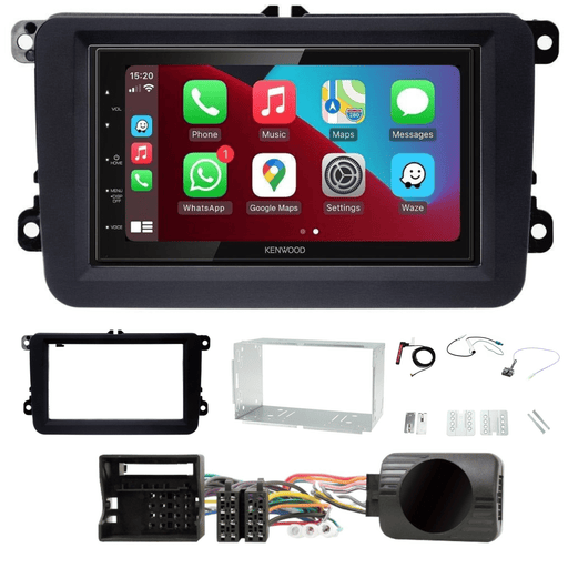 Kenwood DMX5020DABS Car Stereo & Fitting Kit for VW Touran 2006 to 2015 6.8" Touchscreen Apple CarPlay Android Auto | DAB Aerial Included