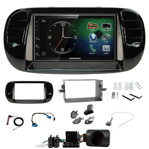 Grundig GX-3800 Double Din Car Stereo & Fitting Kit for Fiat 500 2007-2015 Apple Carplay Android Auto Dab | DAB Aerial Included