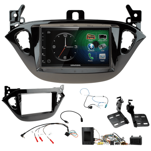 Grundig GX-3800 Double Din Car Stereo & BLACK Fitting Kit for Vauxhall Adam 2012 to 2019 Apple Carplay Android Auto Dab | DAB Aerial Included