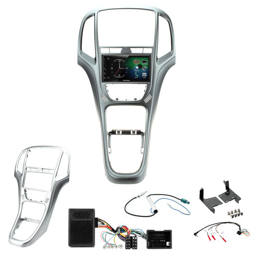 Grundig GX-3800 Double Din Car Stereo & Silver Fitting Kit for Vauxhall Astra J 2010-2016 Apple Carplay Android Auto Dab | DAB Aerial Included