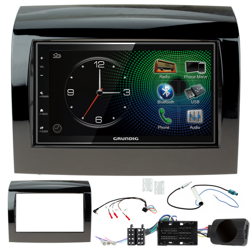 Grundig GX-3800 Double Din Car Stereo & BLACK Fitting Kit for Fiat Ducato X290 2015-2021 Apple Carplay Android Auto Dab | DAB Aerial Included