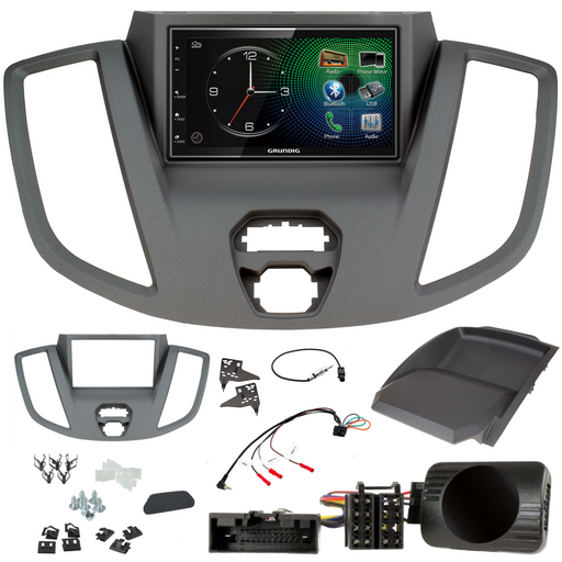 Grundig GX-3800 Double Din Car Stereo & Fitting Kit for Ford Transit V363 2015-2021 Apple Carplay Android Auto Dab | DAB Aerial Included