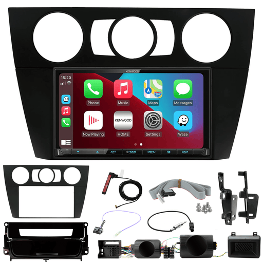 Kenwood DMX8020DABS Double Din Car Stereo Fitting Kit for BMW 3 SERIES E90/E91/E92/E93 2005 to 2012 Non Amplified with Manual A/C & Gloss Black Pocket Apple Carplay Android | DAB Aerial Included