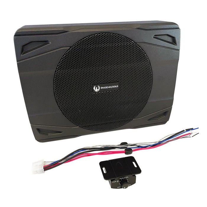 Phoenix Gold Z880 8 Inch Slim Active Subwoofer Car Speaker Ultra Compact | Remote Control Access